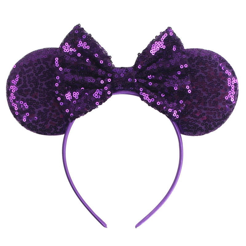 Sequin Mouse Ears Headband-Purple