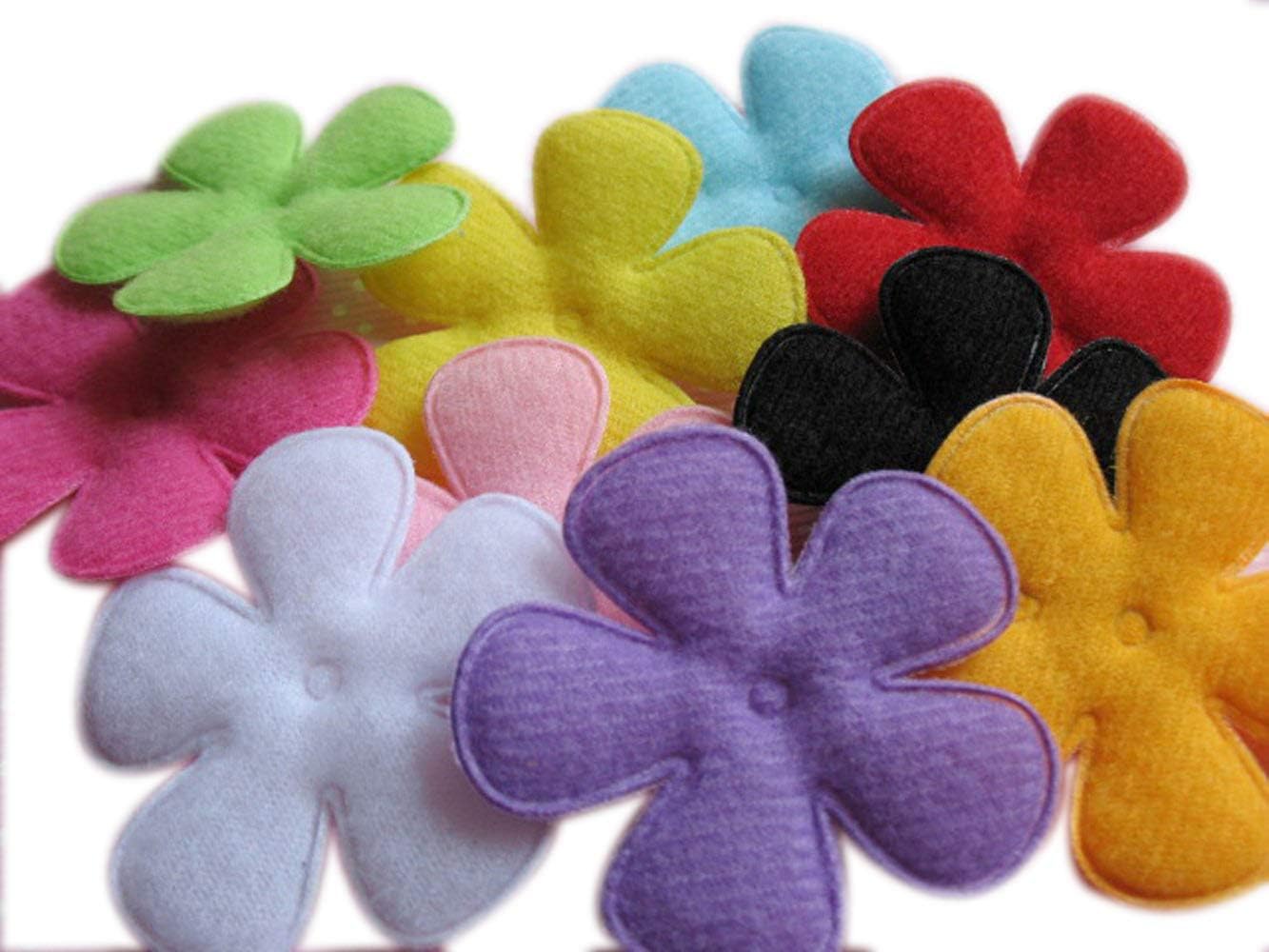 80 Felt Flower 2.5" Applique -Mix