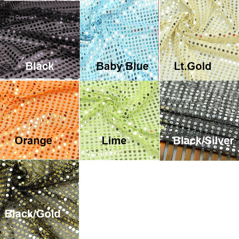 10y Dot Sequins On Metallic Mesh Fabric U Pick