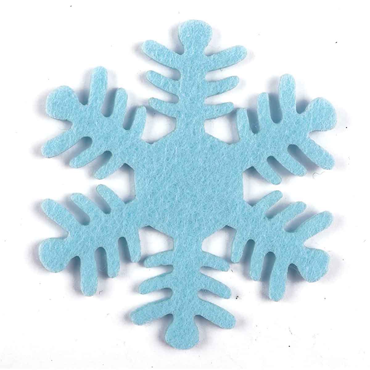20pcs 3.5" Felt Snowflake(3mm thick) - Blue