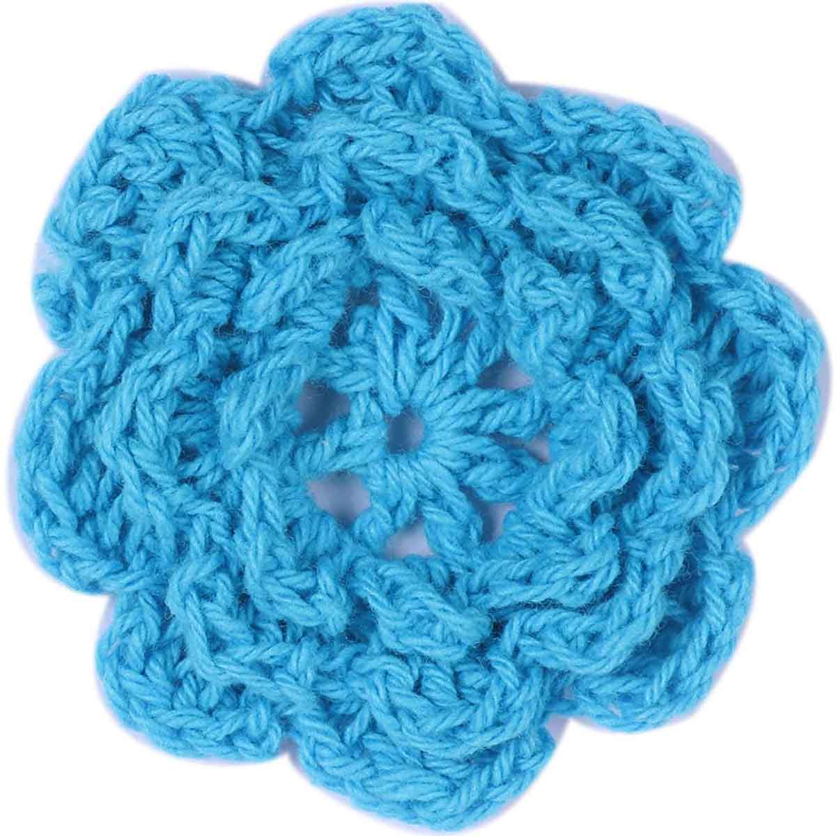 20pcs Crochet Flowers 2" - Turquoise