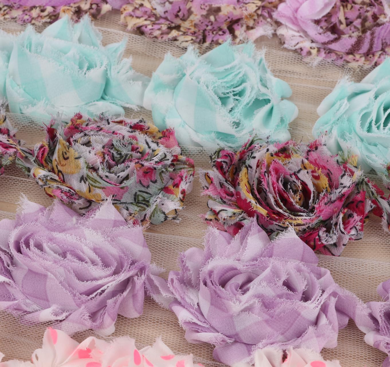 10 Yards Shabby Rose Trim 2.5" Floral Print-10 Colors