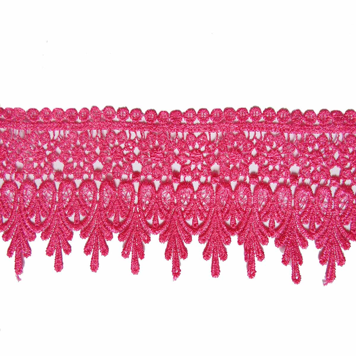 5 Yards Lace Edge Trim 3.5" wide U-PICK - 3.5"Hot Pink