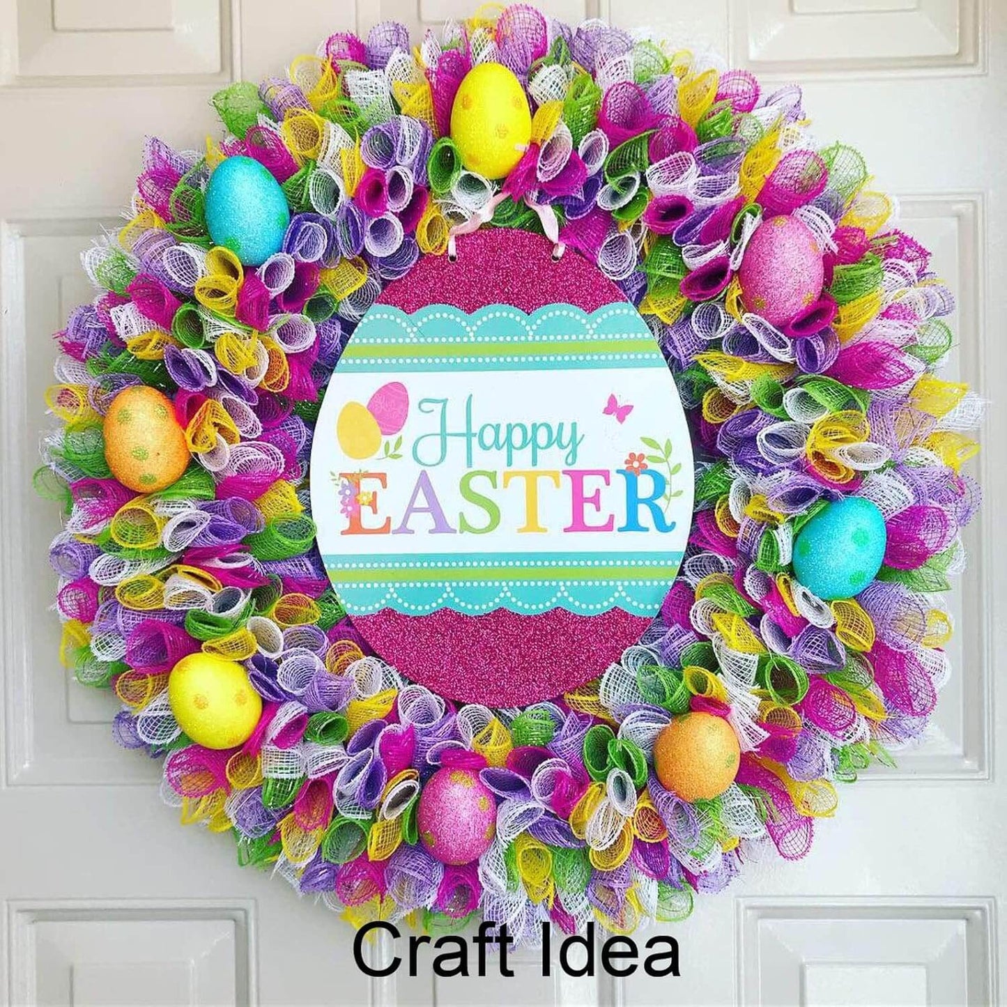 Metallic Poly Mesh Ribbon 6" for Easter Day Decoration-5 Pack