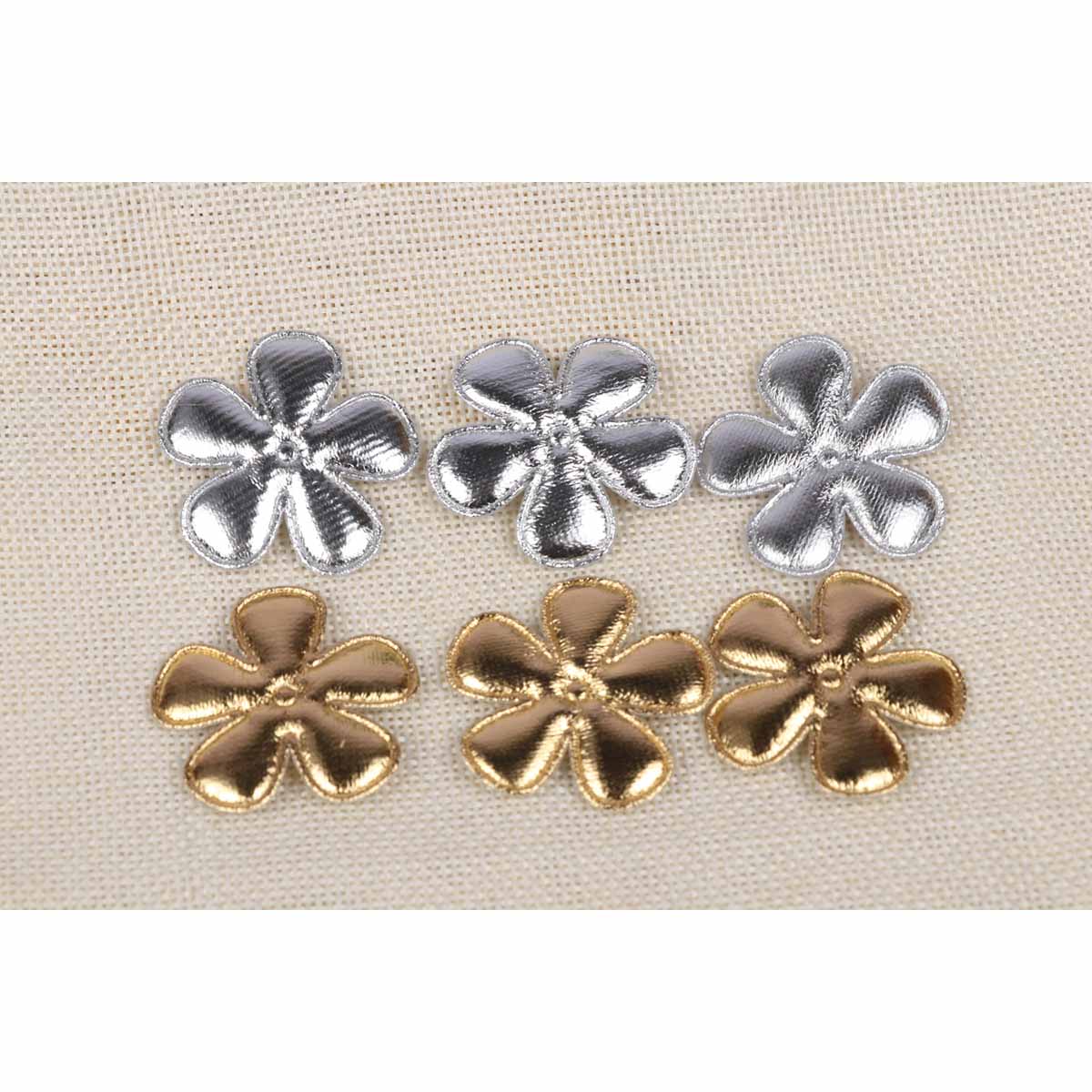 100 Padded PVC Flower 1"-Gold/Silver