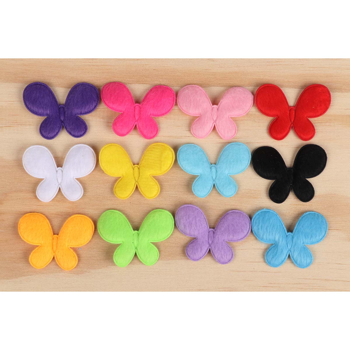 120 Padded Furry Butterfly 1.75" -12 Colors
