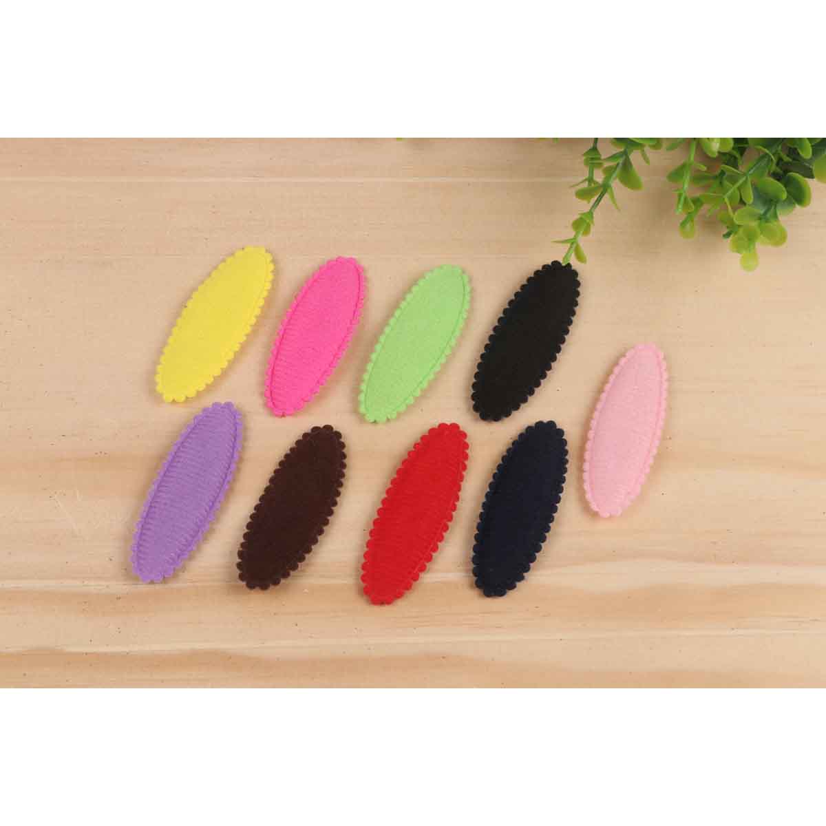 90 Padded Felt Hair Clip Covers 55mm-9 Colors