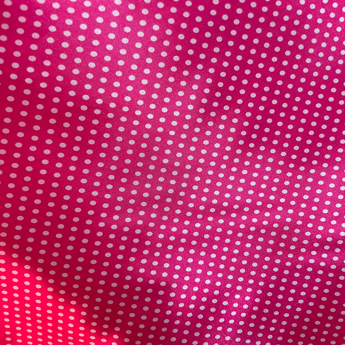 Polka Dots Prints Satin Fabric-Hot Pink