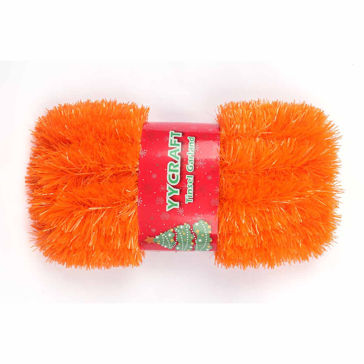 10 Yards (30 Feet) Thick Foil Christmas Tinsel Garland,3" - Orange