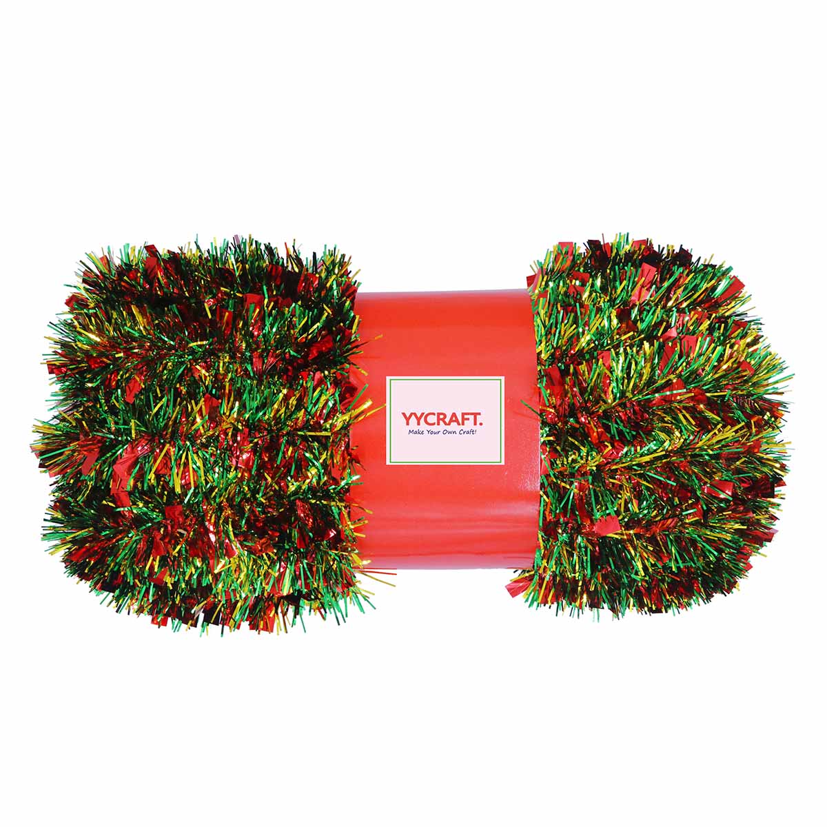 15 Yards (45 Feet) Tinsel Garland Classic Christmas Decorations ,2" - Red/Green