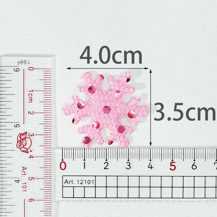 Wholesale 300pcs Padded Snowflake 1.5" Embellishment - 3 Colors