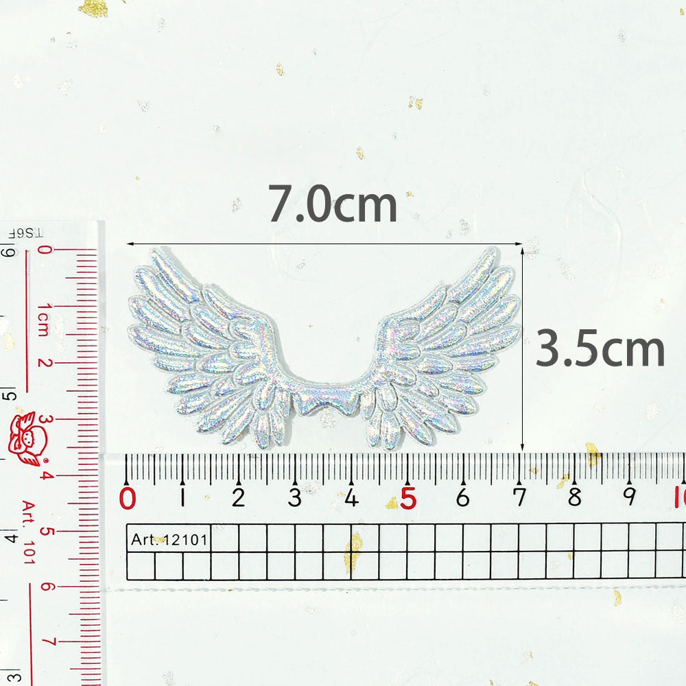 Wholesale 500pcs Padded Shiny Angel Wing 3" Embellishment - Silver