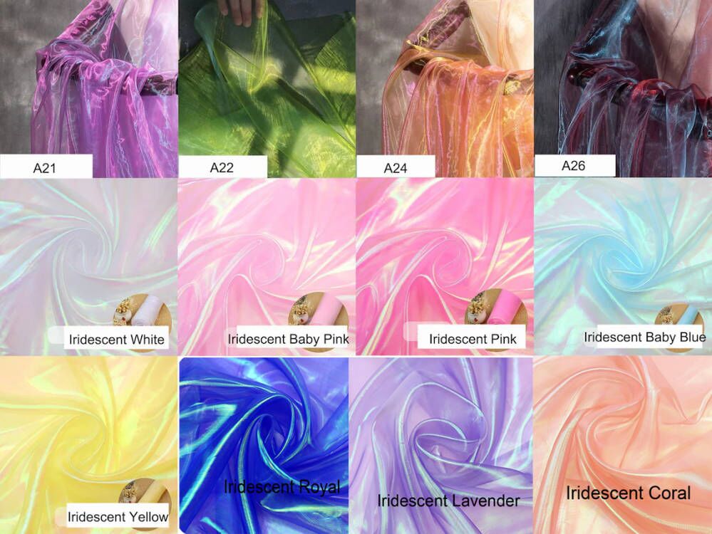 10 Yard Two Tone Sheer Organza Fabric 59” Wide U Pick| YYCRAFT