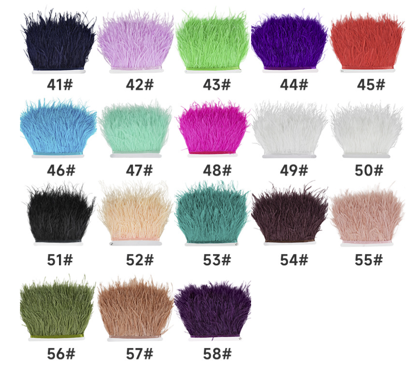 Wholesale Natural Ostrich Feathers Trims Fringe 5" wide -U PICK