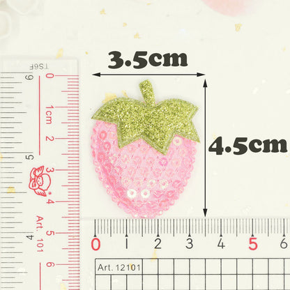 Wholesale 100pcs Padded Sequin Strawberry 1.5" Embellishment - U PICK