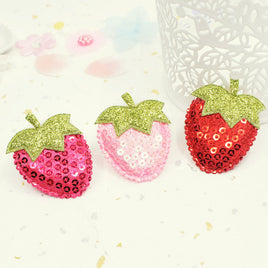 Wholesale 100pcs Padded Sequin Strawberry 1.5" Embellishment - U PICK