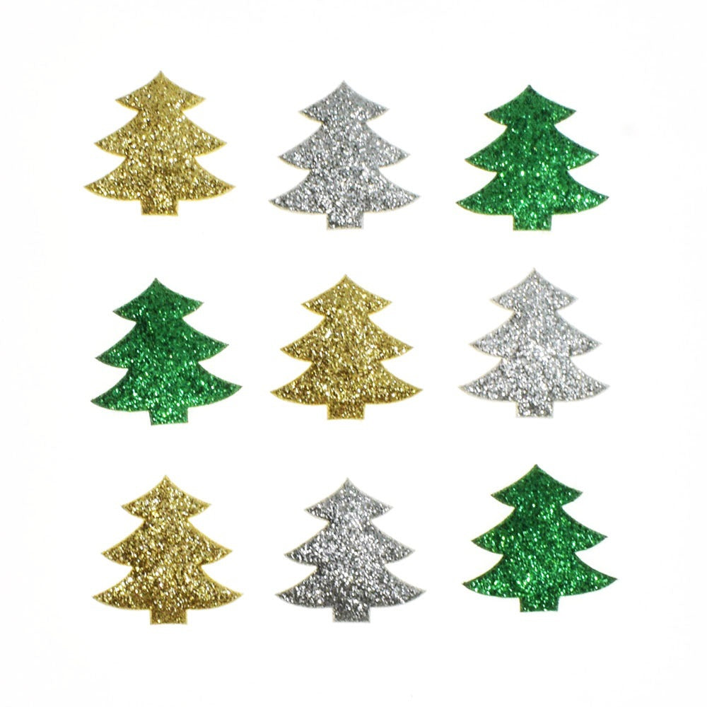Wholesale 500pcs Padded Glitter Tree 1.5" Embellishment - U PICK