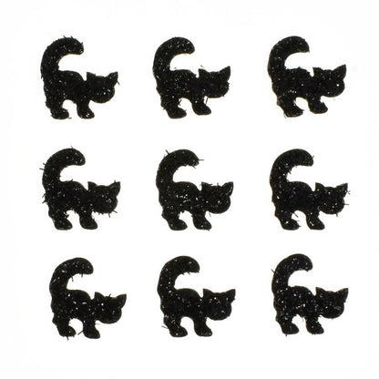 Wholesale 500pcs Padded Cat 1" Embellishment - Black