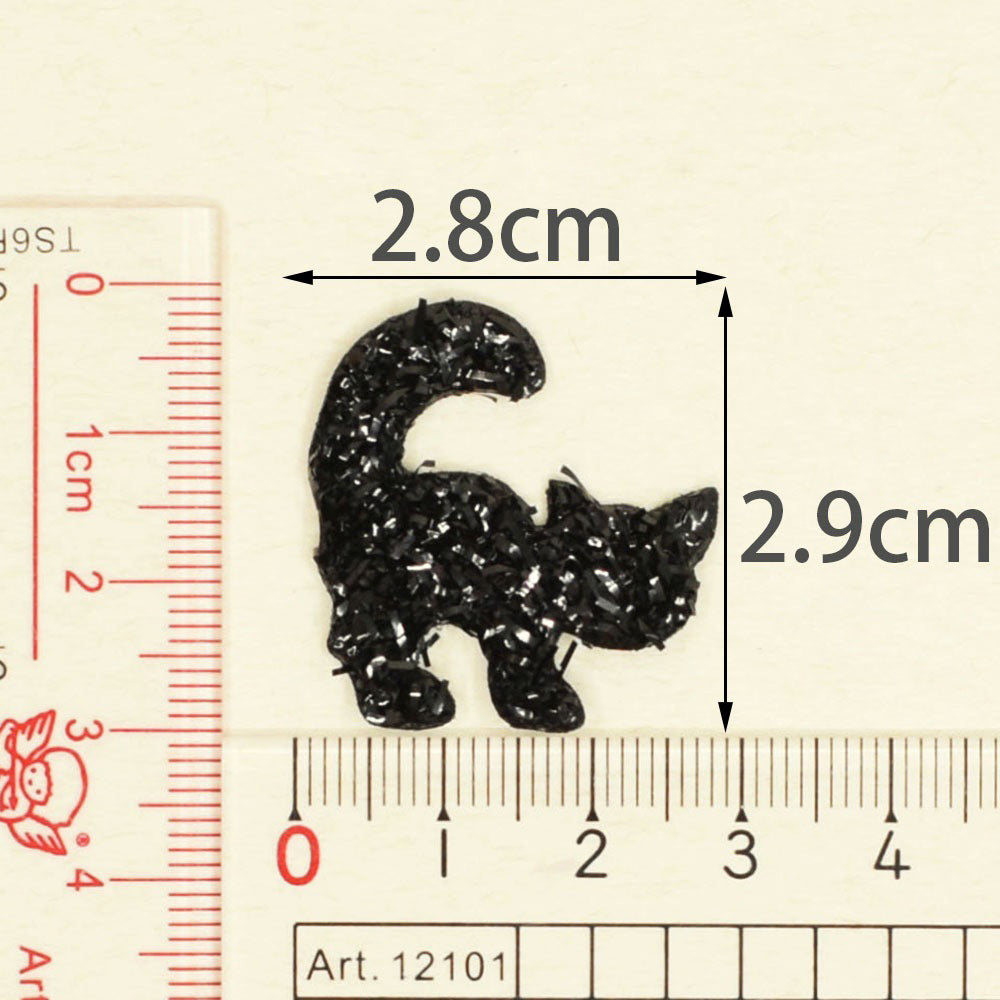 Wholesale 500pcs Padded Cat 1" Embellishment - Black