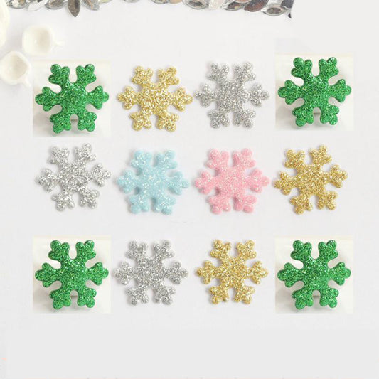 Wholesale 500pcs Padded Glitter Snowflake 0.75" Embellishment - U PICK
