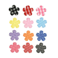 Wholesale 500pcs Padded Gingham Flower 1" Embellishment - U PICK