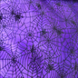 Spider Satin Fabric Halloween Purple