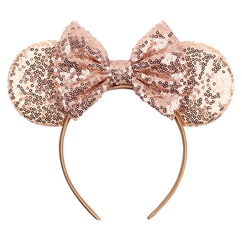 Sequin Mouse Ears Headband-Champagne