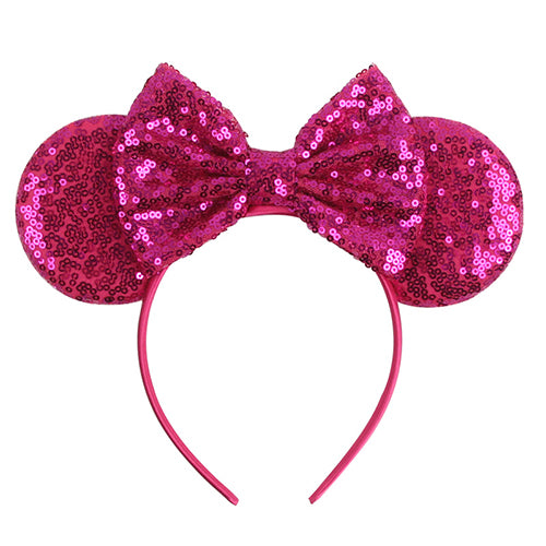 Sequin Mouse Ears Headband-Hot Pink