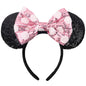 Sequin Mouse Ears Headband-Pink Dots