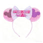 Sequin Mouse Ears Headband-Birthday Pink