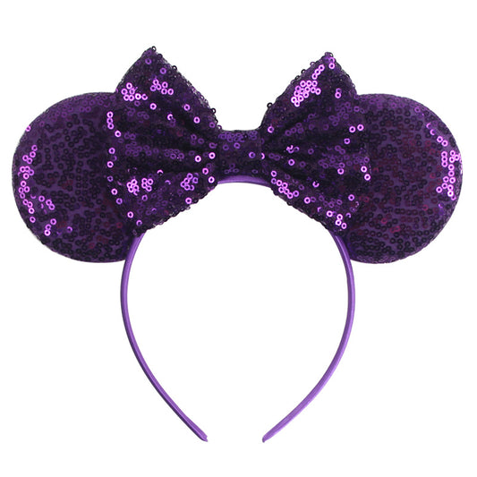 Sequin Mouse Ears Headband-Purple