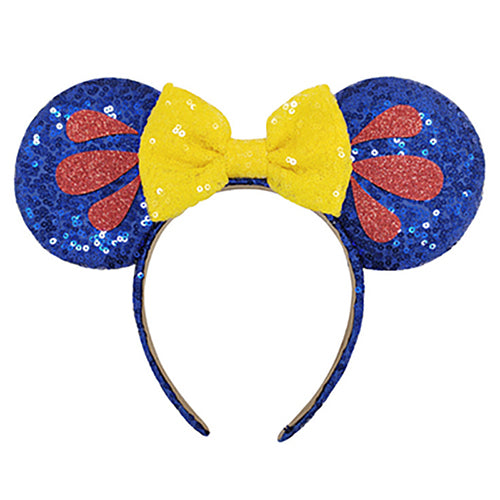 Sequin Mouse Ears Headband-Royal & Yellow bow
