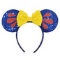 Sequin Mouse Ears Headband-Royal & Yellow bow
