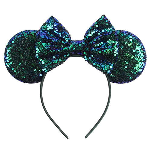 Sequin Mouse Ears Headband-Dark Teal