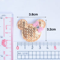 Wholesale 500pcs Padded Sequin Mouse W/Bow 1.5" Embellishment - U PICK