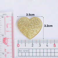 Wholesale 500pcs Padded Glitter Heart 1.5" Embellishment - U PICK