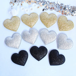 Wholesale 500pcs Padded Glitter Heart 1.5" Embellishment - U PICK