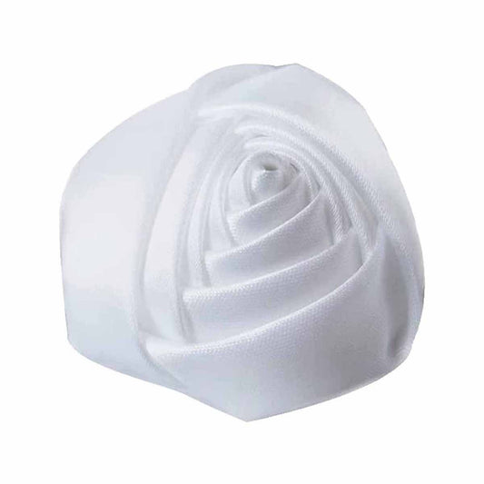 20pcs Satin Rose 2.5" - White
