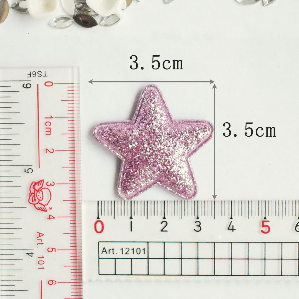 Wholesale 500pcs Padded Glitter Star 1.5" Embellishment - U PICK