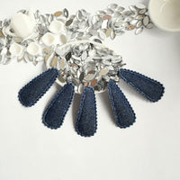 Wholesale 500pcs Padded Denim Clip Cover 35mm Embellishment