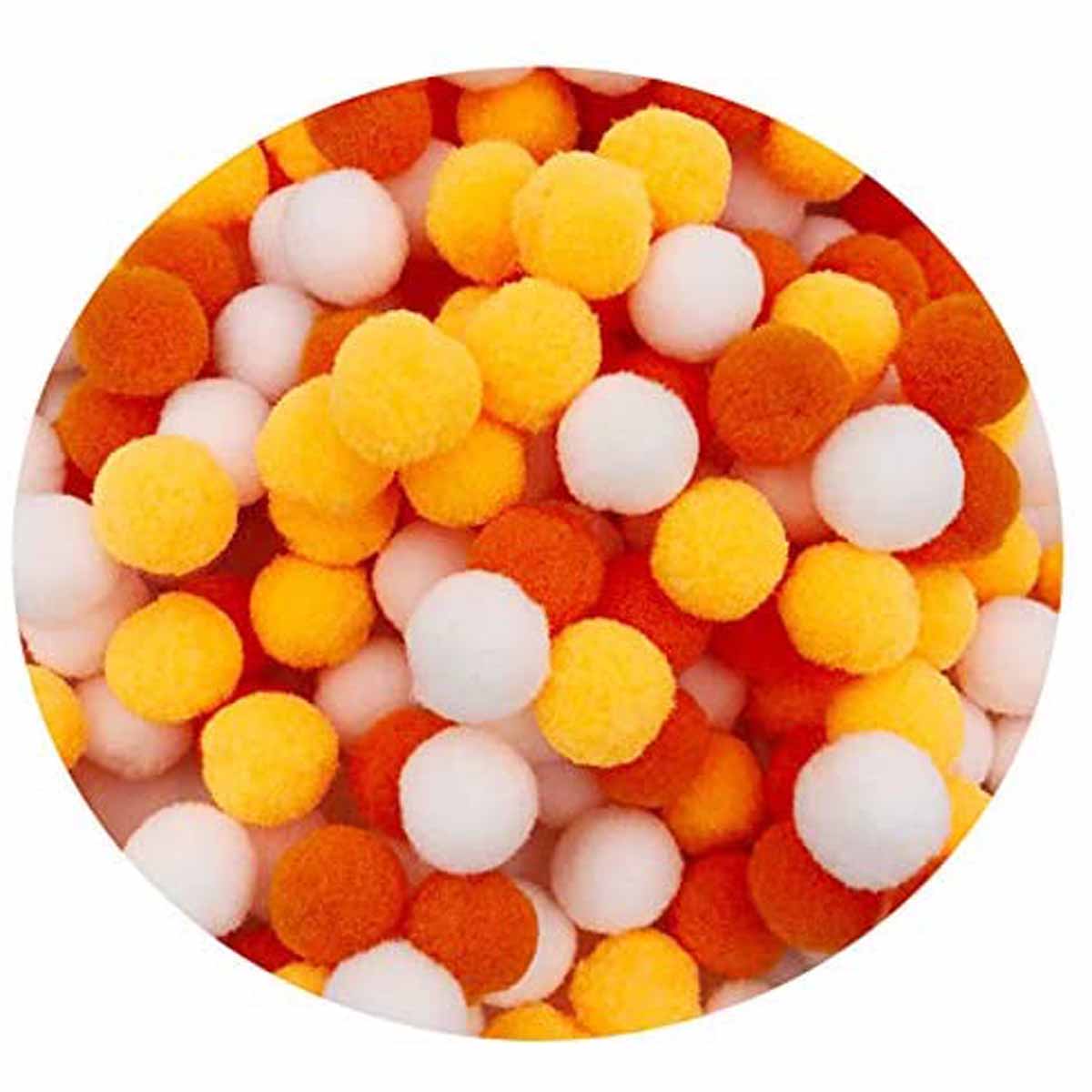 100pcs 1 inch Craft Pom Poms Balls - Oranges Color Mix