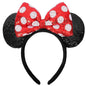 Sequin Mouse Ears Headband-Red