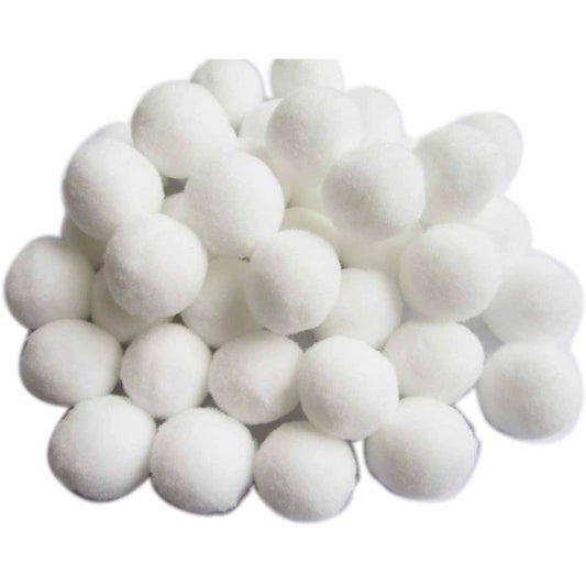 100pcs 1 inch Craft Pom Poms Balls - White