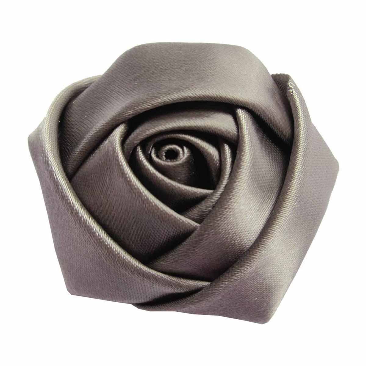 20pcs Satin Rose 2.5" - Grey