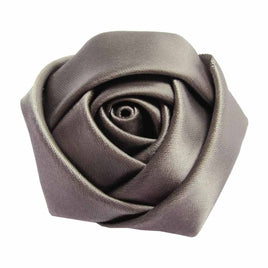 20pcs Satin Rose 2.5" - Grey