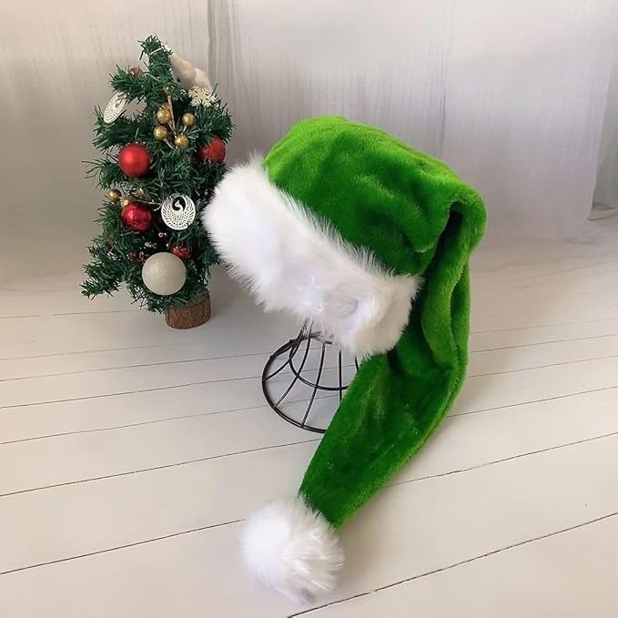 Long Santa Hat Deluxe Christmas Hat for Adults Unisex New Year Festive Party Christmas Supplies