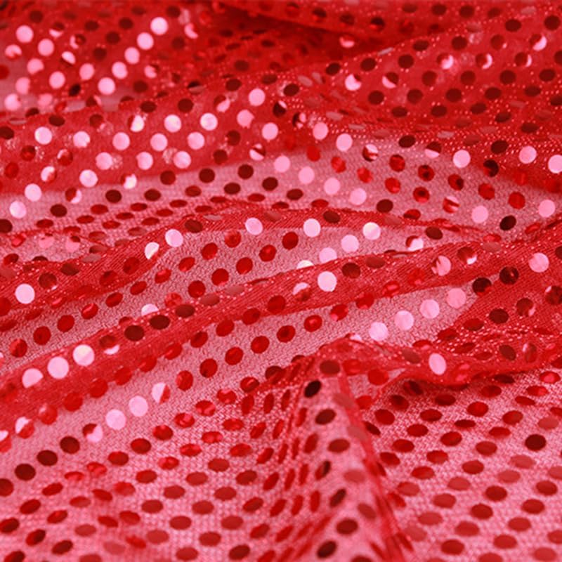 Dot Sequins On Metallic Mesh Fabric