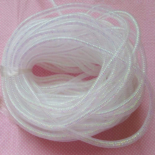 25 Yards Xmas Mesh Tube for Craft Deco 8mm 3/8-Inch