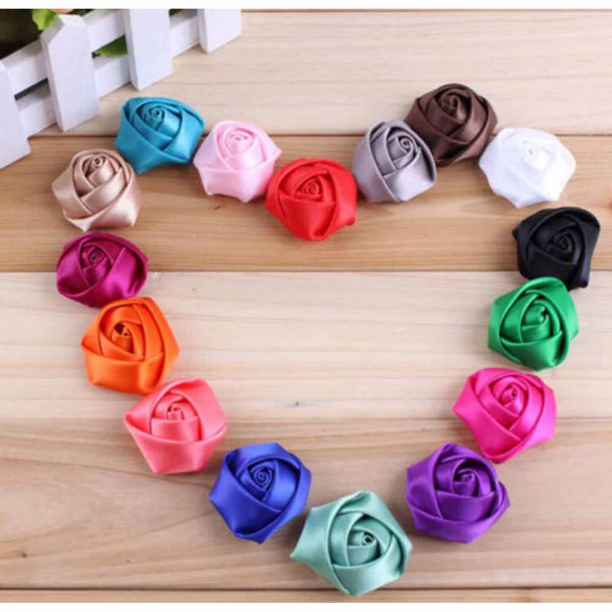 Wholesale 100 Satin Rose Brooch Flowers 2"-U PICK