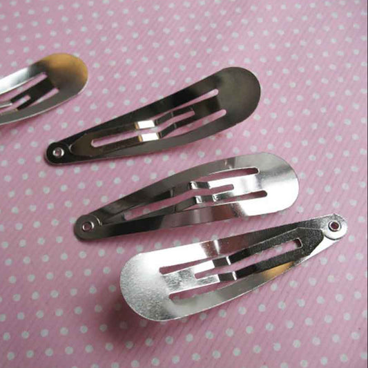1000 Steel 30mm Snap Hair Clips-Silver